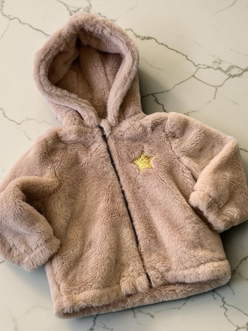 Girls Teddy Fleece Zip-Up Hoodie Jacket – Size 3 – Like New